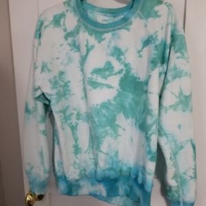 Aerie Blue & Green Tie Dye Sweatshirt